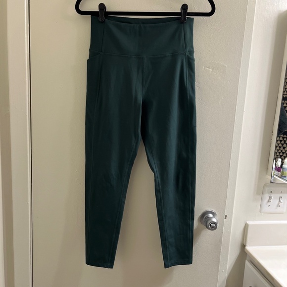 Girlfriend Collective Deep Green High Rise Compressive Pocket Leggings - Picture 1 of 4